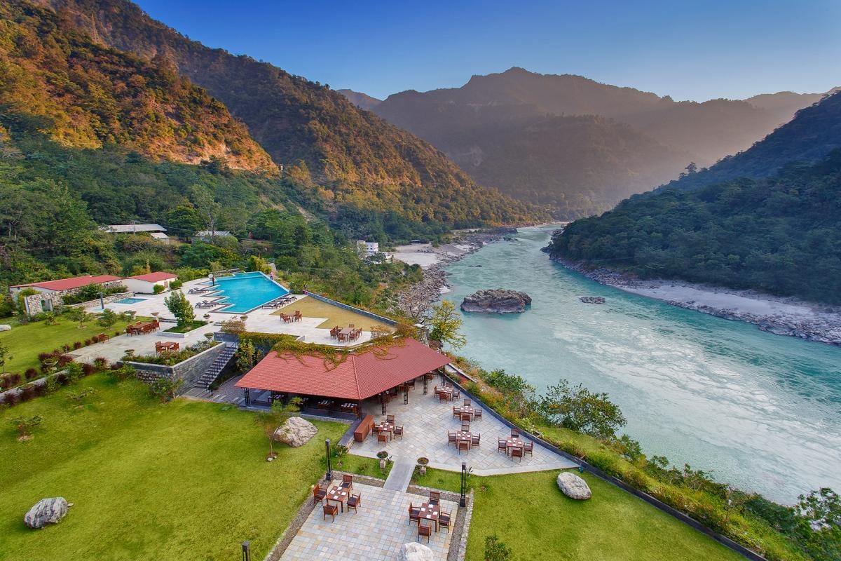 Riverside resort above the Ganga, Rishikesh corporate retreat